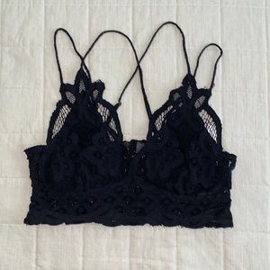 Free people black lace bralette. Size small.